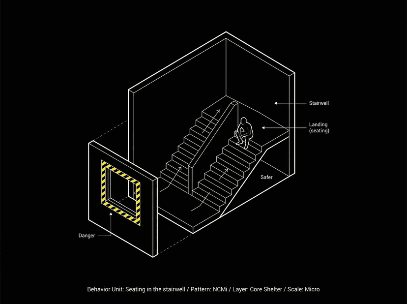 Seating in the stairwell