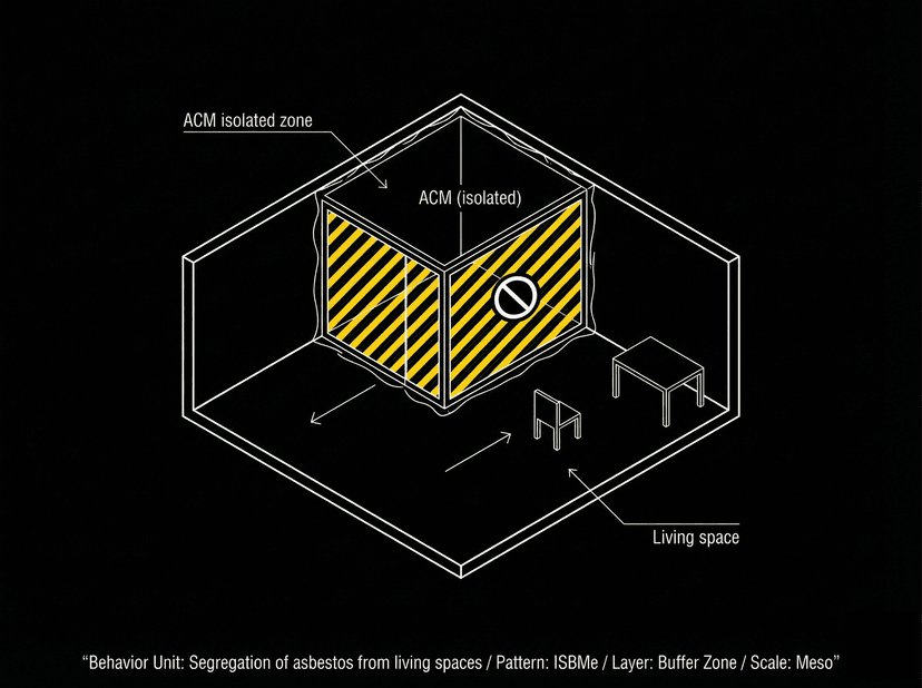 Segregation of asbestos from living spaces