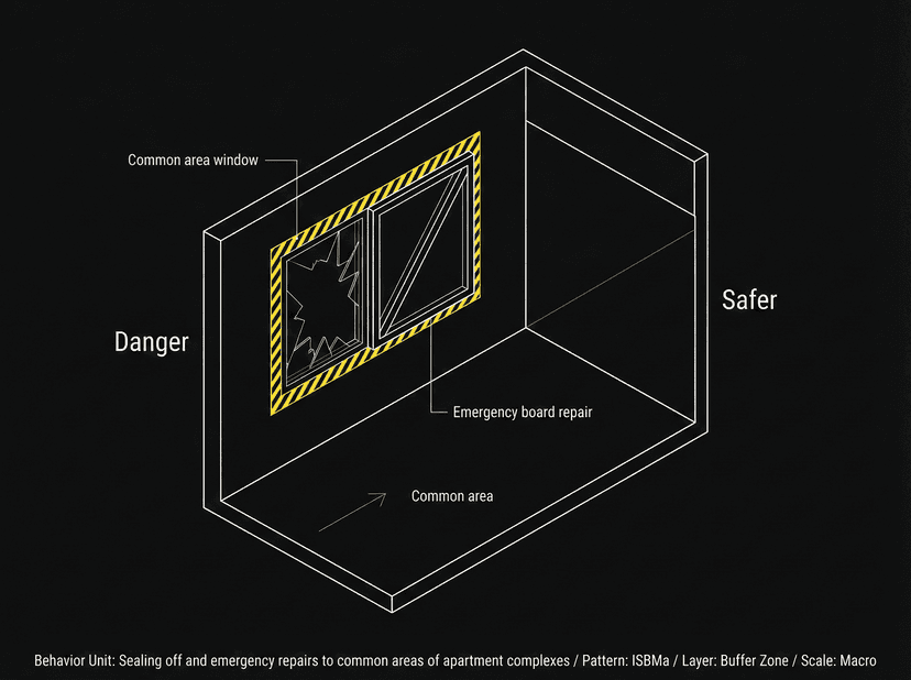 Sealing off and emergency repairs to common areas of apartment complexes