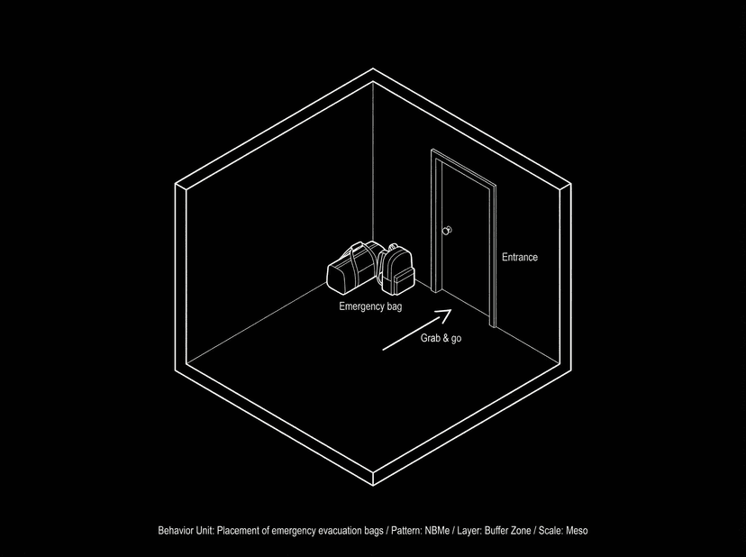 Placement of emergency evacuation bags