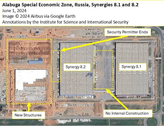 Synergies 8.1 and 8.2, taken on June 1, 2024, showing the construction of two new buildings adjacent to Synergy 8.2.