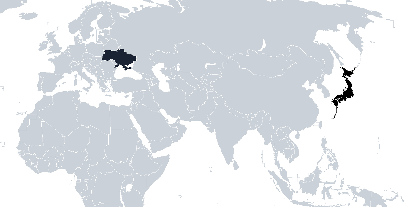 Japan and Ukraine clocks collage